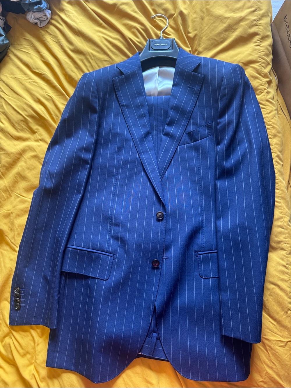 Suitsupply Navy Pinstripe Two-Button Suit Jacket